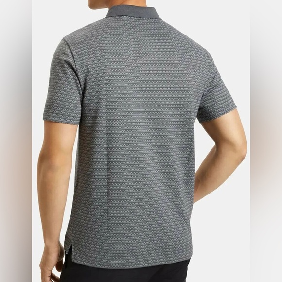 Theory Short Sleeve Standard Polo Inca Jacquard in Grey Multi - Size S - Picture 2 of 3